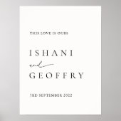 Wit Modern Minimal Bruiloft Welkomstbord Poster (Voorkant)