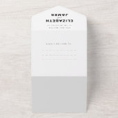 Wit Modern Minimalistisch Huwelijksfoto QR Code RS All In One Uitnodiging (Buitenkant)