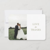 Wit | Modern Olijfgroen Roos bruiloft Dank u Bedankkaart (Voorkant)