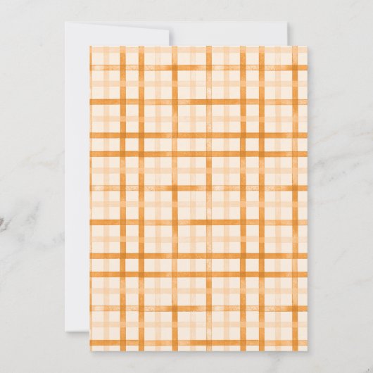 Wit | Modern pompoen Herfst in liefde Baby shower Kaart (Achterkant)