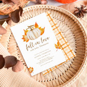 Wit | Modern pompoen Herfst in liefde Baby shower Kaart