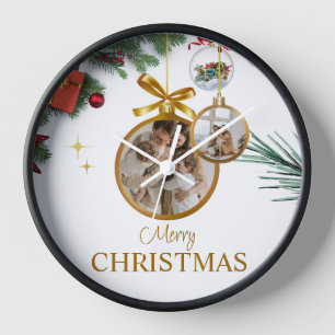 Wit Modern Prettig Kerstmis 10" Rond Zwart