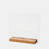 Wit Modern Rechthoekig Logo Acryl Bord (Hoek)