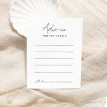 Wit Modern Script Bruiloft Advies Kaart<br><div class="desc">Introductie van ons White Modern Script Wedding Advice Kaart-ontwerp, waar modern minimalisme voldoet aan de kunst van kalligrafie. Deze gecureerde esthetiek brengt een sfeer van verfijning aan uw speciale dag- met een twist van boho, casual charme. De combinatie van eenvoudige typografie met een stijlvol script lettertype voegt een unieke persoonlijkheid...</div>