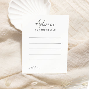 Wit Modern Script Bruiloft Advies Kaart