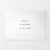 Wit Modern Script Bruiloft Alles in een Drieluik Uitnodiging (Cover)