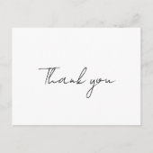 Wit Modern Script Bruiloft Dank u Briefkaart (Voorkant)