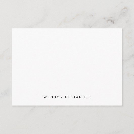 Wit Modern Script bruiloft details Informatiekaartje (Achterkant)