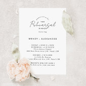 Wit Modern Script Bruiloft repetitie diner Kaart