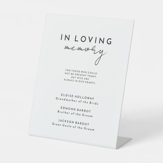 Wit Modern Script Huwelijksmonument Reclamebord Met Voetstuk (Voorkant)