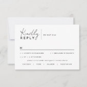 Wit Modern Script Huwelijksreactie Kaart (Voorkant)