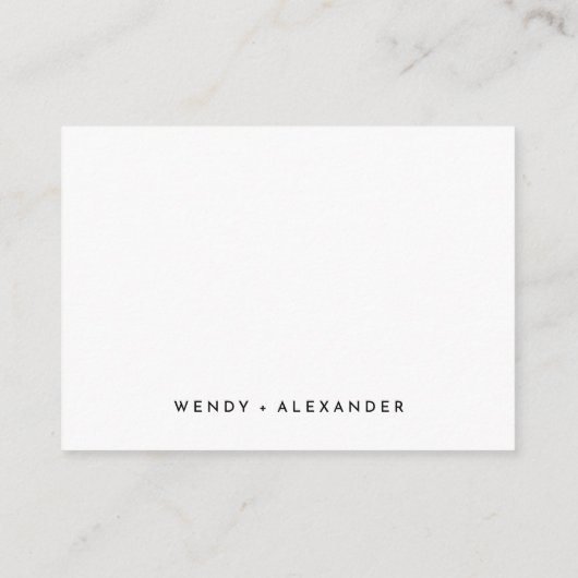 Wit Modern Script Huwelijksreceptie Informatiekaartje (Achterkant)