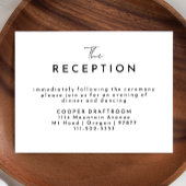 Wit Modern Script Huwelijksreceptie Informatiekaartje