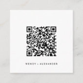 Wit Modern Script Huwelijkswebsite QR Code Informatiekaartje (Achterkant)