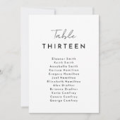 Wit Modern Script Opknoping Zittingkaart Kaart (Voorkant)