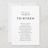 Wit Modern Script Opknoping Zittingkaart Kaart (Achterkant)