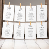 Wit Modern Script Opknoping Zittingkaart Kaart