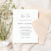 Wit Modern Script We Do Wedding Kaart