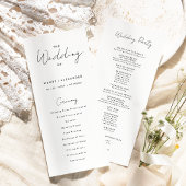Wit Modern Script Wedding Flat Programma Programmakaart