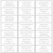Wit Modern Vet Bruiloft Gast Adres Sticker (Voorkant)