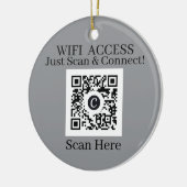 Wit Modern WiFi QR Code Toegang Kerstmis Keramisch Ornament (Links)