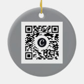 Wit Modern WiFi QR Code Toegang Kerstmis Keramisch Ornament (Achterkant)