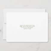 Wit | Moderne olijfgroene roos save the date Kaart (Achterkant)