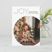 WIT Moderne Vreugde Minimalistische Kerstmis Feestdagenkaart (Staand voorkant)