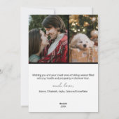 WIT Moderne Vreugde Minimalistische Kerstmis Feestdagenkaart (Achterkant)