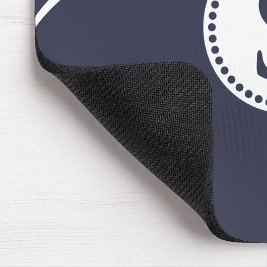 Wit Monogram met Blauwe en Witte Strepen Muismat (Hoek)