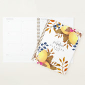 Wit monogram met citroendesign planner (Display)