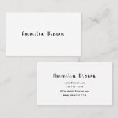 Wit monogram | Modern minimalistisch script Visitekaartje (Voorkant / Achterkant)