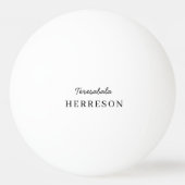 Wit Monogram Modern Minimalistisch Stijlvol Ontwer Pingpongbal (Achterkant)