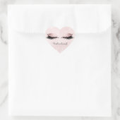 Wit Monogram Naam Glitter Roze 16e wimpers Hart Sticker (Tas)