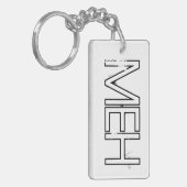 Wit monogram NAO Sleutelhanger (Voorkant Links)