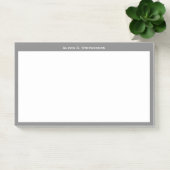 Wit monogram of naam op rand van mediumgrijs post-it® notes (Kantoor)
