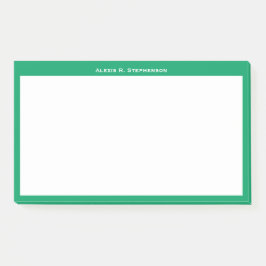 Wit monogram of naam op rand van shamrock groen post-it® notes