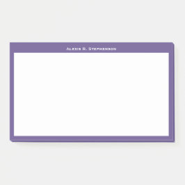Wit monogram of naam op ultraviolette rand post-it® notes