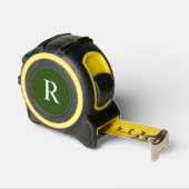 Wit monogram op groene douanearbeider cadeau-geree rolmaat (Hoek)