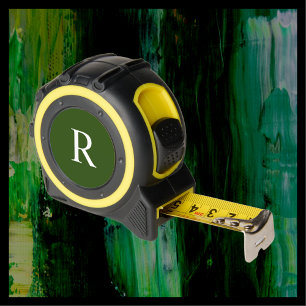 Wit monogram op groene douanearbeider cadeau-geree rolmaat
