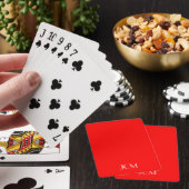 Wit Monogram op Rood Pokerkaarten (Insitu)