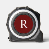 Wit Monogram op Wijnrood Handyman Gereedschap Rolmaat (Voorkant)