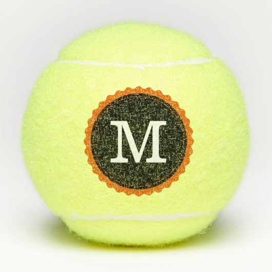 Wit Monogram Professioneel Modern #4 Tennisballen (Voorkant)