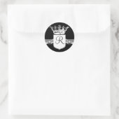 Wit Monogram Ronde Sticker (Tas)