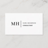 Wit Monogram Trendy Elegant Modern Visitekaartje (Voorkant)