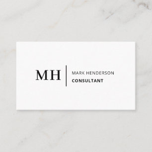 Wit Monogram Trendy Elegant Modern Visitekaartje