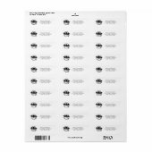 Wit Monogram Zwarte Afstudeerhoed Retouradres Etiket (Full Sheet)
