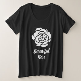 Wit Mooi Roos Plus Maat T-shirt