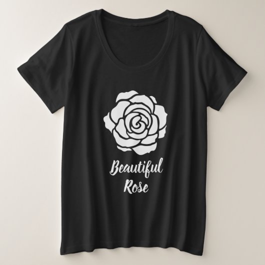 Wit Mooi Roos Plus Maat T-shirt (Design voorkant)