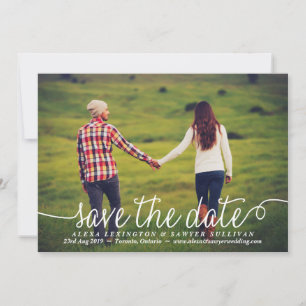 Wit Mooie kalligrafie foto Save The Date